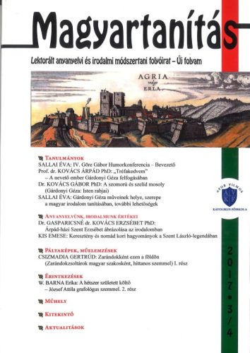 Magyartanítás irodalmi folyóirat 2017 3/4