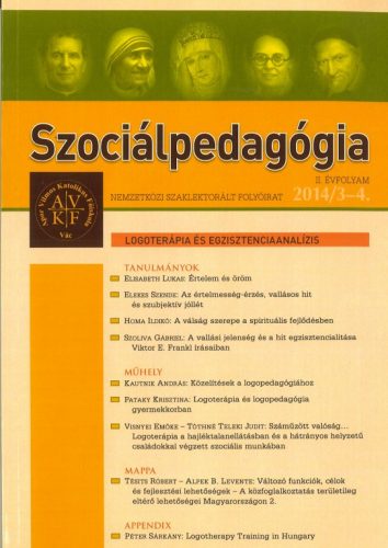 Szociálpedagógia Logoterápia folyóirat II. évf. 2014/3-4